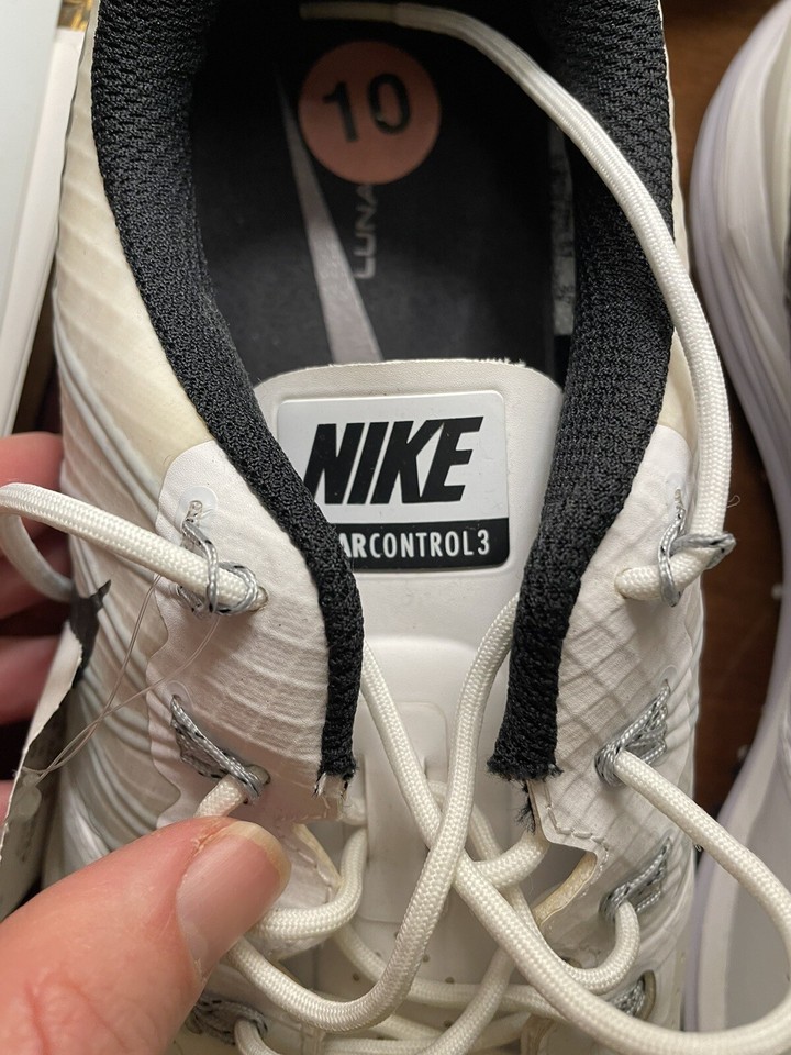 Nike Men's Lunar Control 3 Golf Plastic Spikes White Shoes Size 10 eBay