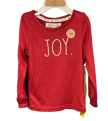 NWT Kids Rae Dunn "Joy" Red Shirt SZ 3T Kids PJ Top