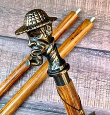 Nautical Vintage Men's Sherlock Holmes Handle brown wood Cosplay walking stick