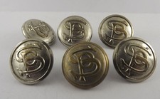 6 Antique S&P Railroad Southern Pacific Uniform Button Lot Waterbury Co.