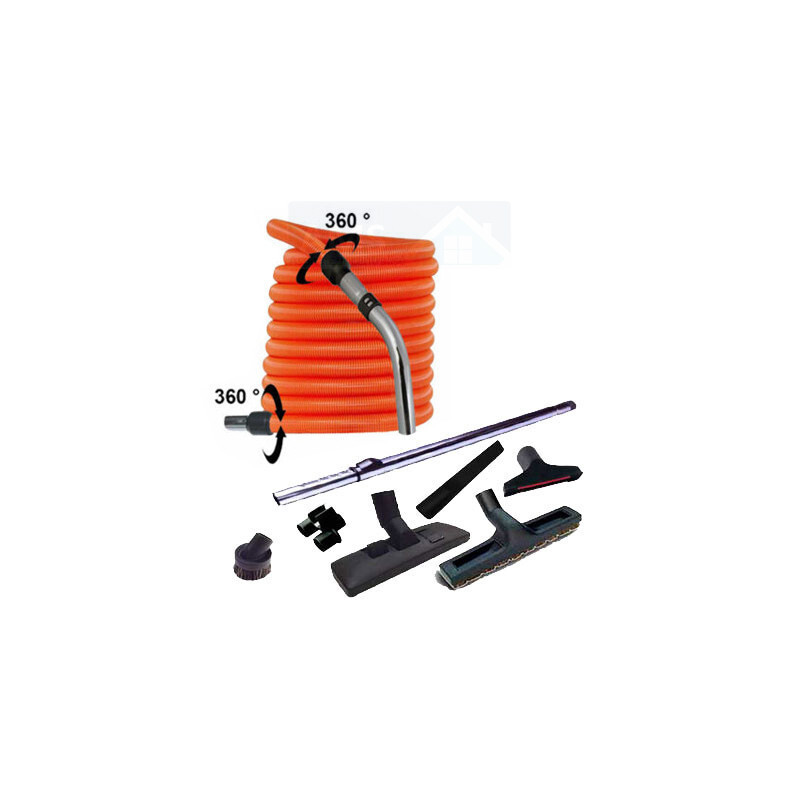 Poignée métal et flexible orange 14 mètres avec set de 8 accessoires haute performance