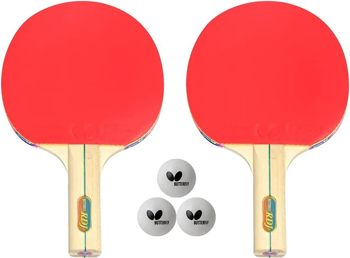 RDJ2 2 Player Ping Pong Paddle Set Includes 2 Ping Pong Rackets and 3 Ping Pon
