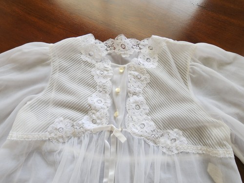 Vintage Gossard Artemis Chiffon Sheer Long Nightgown Robe Peignoir Set Size PS - Picture 4 of 9