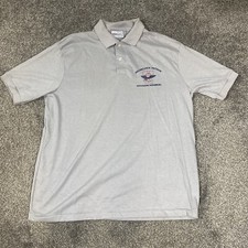 Vietnam Veteran Memorial Vintage Hanes Polo Shirt Made In USA Gray XL