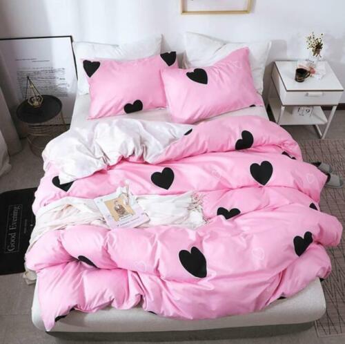 3D Pink Heart ZHUA2821 Bed Pillowcases Quilt Duvet Cover Set Queen King Zoe