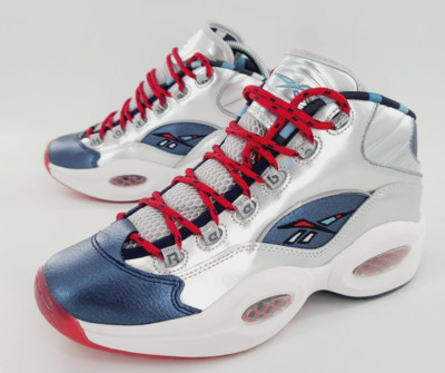 Reebok Classic Question Mid Iverson x Harden OG Meets OG Silver 8.5 USA Olympic
