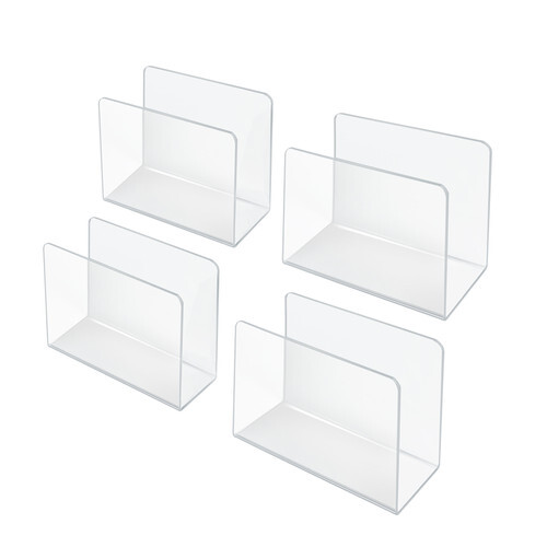Azar Displays Clear Acrylic Desk File Holder- Small, 4-Pack