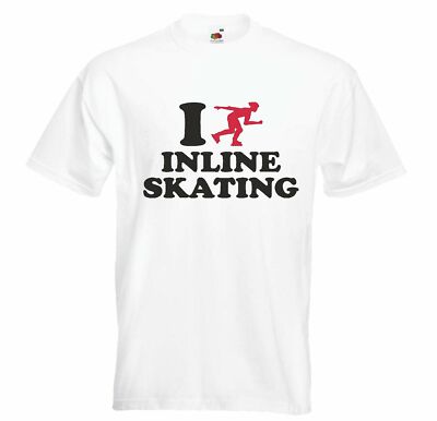 T-Shirt I LOVE INLINE SKATING - DISCOROLLER - SKATEBOARD - LONGBOARD - SKATER