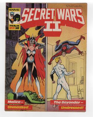 1985 MARVEL SUPER HEROES SECRET WARS II #2 MALICE & BEYONDER COVER KEY RARE UK