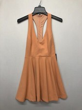 NWT Lulus Women Lawson Peach Skater Dress Size Medium Polyester Blend M117 -24