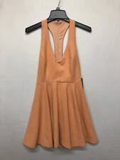 NWT Lulus Women Lawson Peach Skater Dress Size Medium Polyester Blend M117 -24