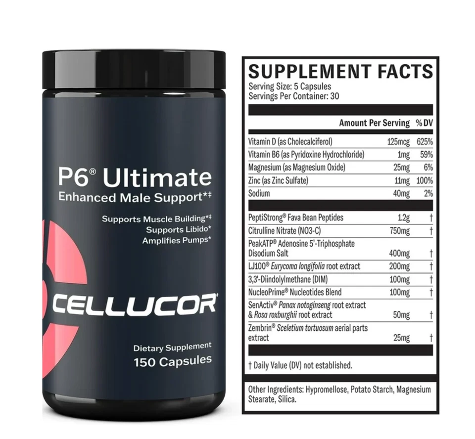 P6 Ultimate GH Test Booster – Growth Hormone Support Pills for Men | Protein Aid - Image 3 of 4
