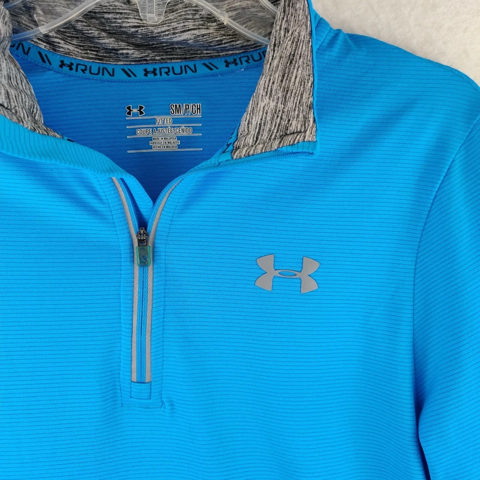 Under Armour Run 1/4 拉链小号轻便套衫毛衣蓝色 S 码 — 第 2/4 张图片
