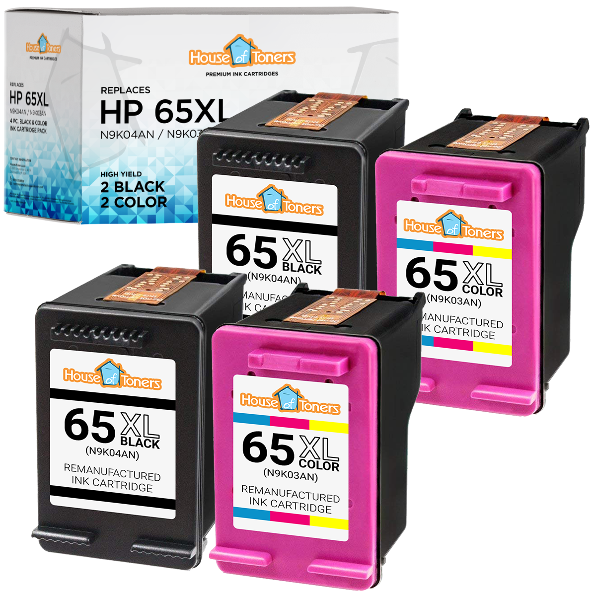 Ink Cartridges for HP 65XL fits Deskjet 2622 2652 2655 3722 ENVY 5052 5055 Lot-image