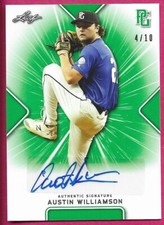 2021 Leaf Perfect Game National Baseball AUSTIN WILLIAMSON Green Autograph 4/10