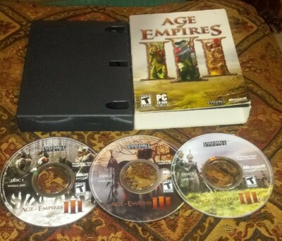 Age Of Empires III PC CD ROM Game 2005 Microsoft 3 Discs Quick Ref Key age-of-empires-iii-pc-cd-rom-game-2005-microsoft-3-discs-quick-ref-key