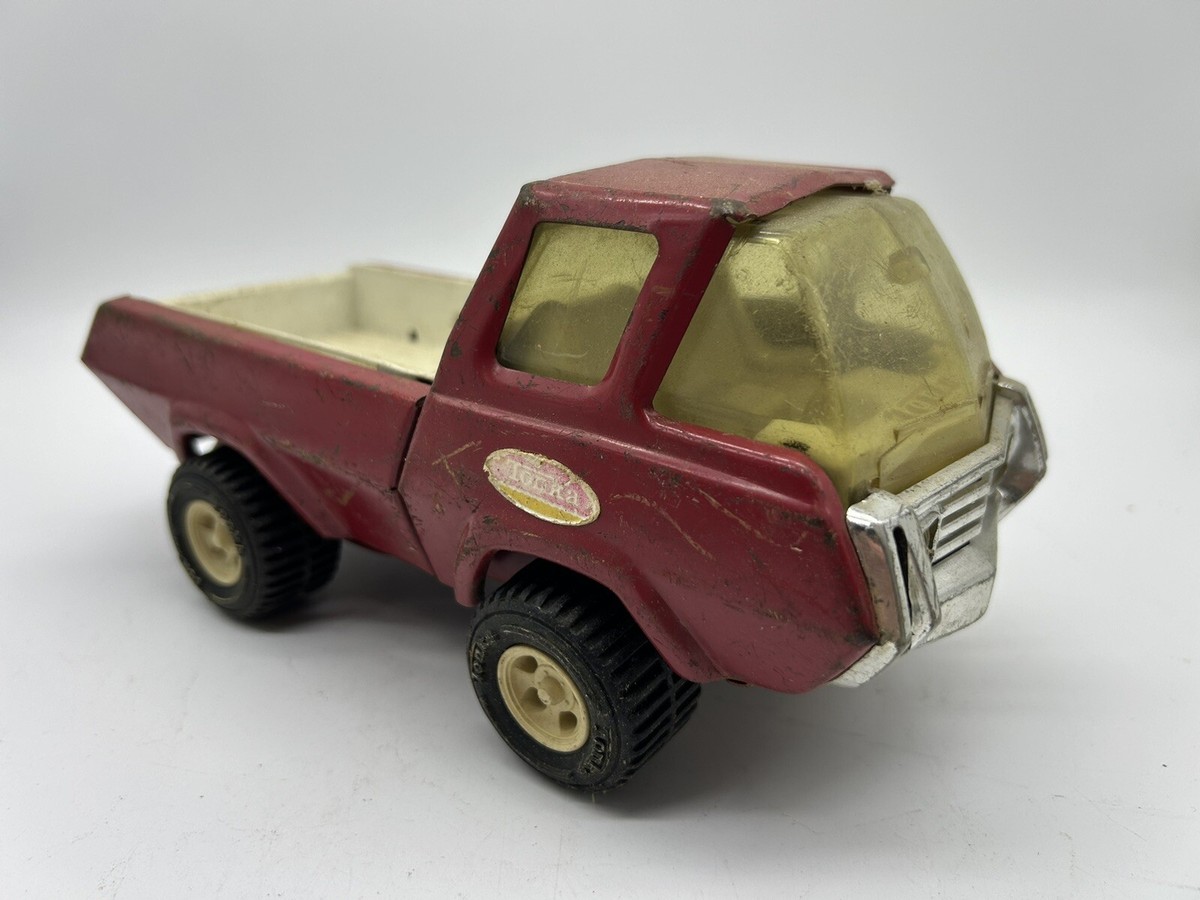 Vintage 1970's Tonka Pickup Truck Pink Pressed Steel Small