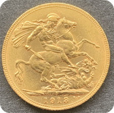 1913 Gold Sovereign Coin Perth Mint