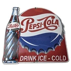 Vintage Pepsi Porcelain Sign - Ice Cold Beverage Drink Cola Gas Service Sign