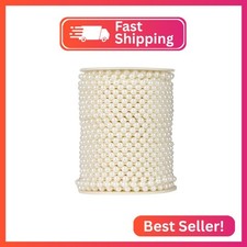 ZPEXRV 82 Feet Crafts Faux Pearl Roll 6mm Pearl Garland for Wedding Centerpiece