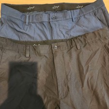 GREG NORMAN Performance Golf Pants Mens 38x32 Black Blue - Bundle LOT of 2