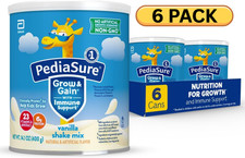 PediaSure Grow Gain Shake Mix Powder Vanilla 14.1 Oz X 6 Cans Expire 03/2027