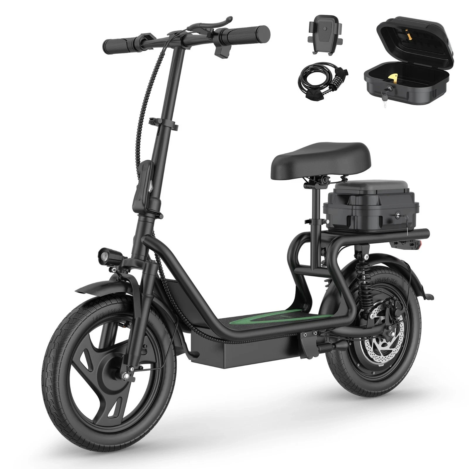 AOVOPRO Electric Scooter with Seat, Commuter Foldable, 500W 22.5Ah 22mph