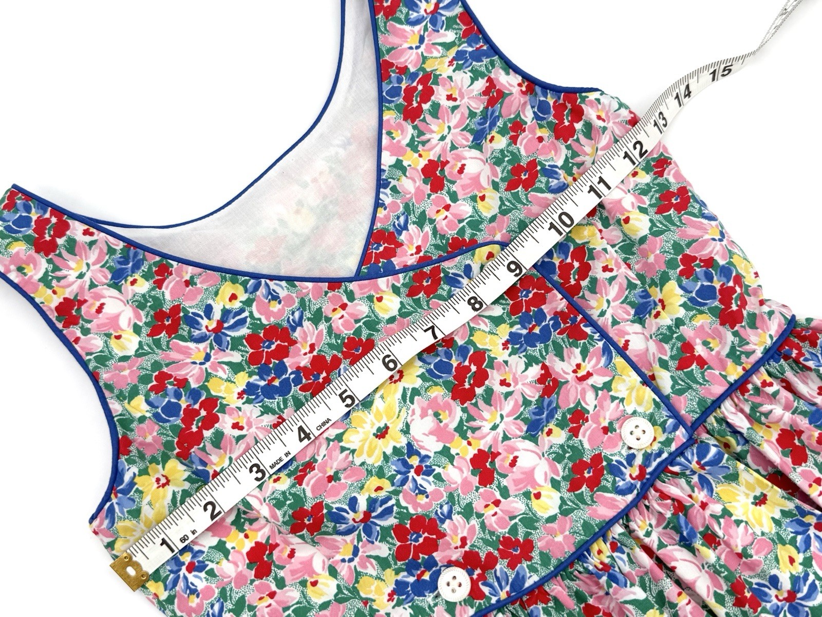 VGUC Polo Ralph Lauren Little Girls Easter Blue Floral Cotton Poplin Dress 6-7 thumbnail 3