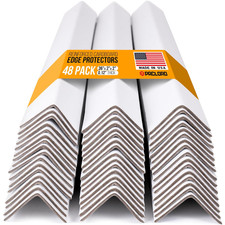 36" X 2" X 2" Reinforced Cardboard Edge Protectors, White Pack of 48 0.12" T