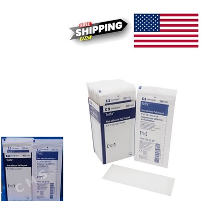 Ouchless Telfa Pads 8 Inch x 3 Inch Pack of 50 Individually Wrapped Dressings