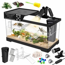 Aquatic Turtle Tank Kit Lamp Filter, Upgrade PC Turtle Tank Starter Kit with ...
