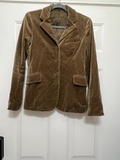 Theory Cotton Velvet Dressy Jacket Blazer Brown Pockets Size Small Boho Career