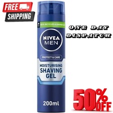 NIVEA Men Protect Care Moisturising Men Shaving Gel Beard Care 200ml Aloe Vera 24.95 per litre