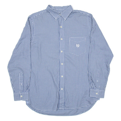 CHAPS Herrenhemd Blau Karomuster Langarm M