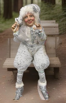 Windward Sitting Enchanted Doll 12'' W Porcelain Face Christmas Figurine~NEW!!