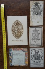 LOT OF 5 EX-LIBRIS.LA COLOMBIERE...MARDUEL...VILLEPERDRIX...BRITTON...LABASTIE.