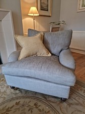Traditional Armchair In Romo Fabric With Brass Castors