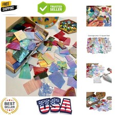 Iridescent Stained Glass Pieces for Crafts and Decoration,Variety Irregular B...