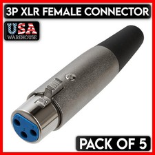 XLR Female Connector 3 PIN 3P Microphone Jack MIC Speaker Audio Adapter 5PCS