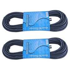 2 Pack of 75 Foot Male to Female 3 Pin XLR Mic Microphone Cable 75 feet, Black