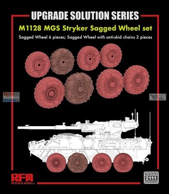 RFMRM2111 1:35 Rye Field Model M1128 MGS Stryker Sagged Wheel Set (6pcs) +