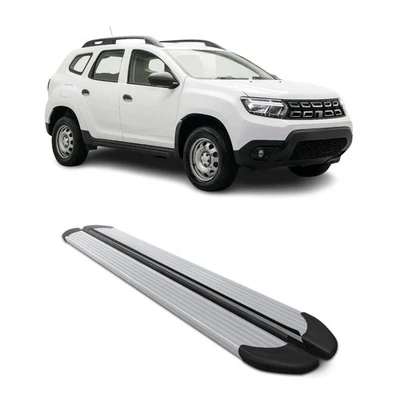 Marchepieds Latéraux pour Dacia Duster II 2018-2024 Aluminium Argent 2Pcs - Photo 1/4