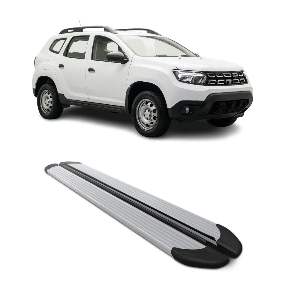 Marchepieds Latéraux pour Dacia Duster II 2018-2024 Aluminium Argent 2Pcs - Photo 1/4