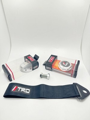 07 - 14 TOYOTA TRD ENGINE OIL CAP TRD GAS CAP TRD TOW STRAP 3 COMBO KIT