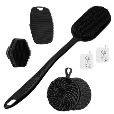 Silicone Back Scrubber 16.5'' & Silicone Body Scrubber(Dual-Side) & Hair Scalp...