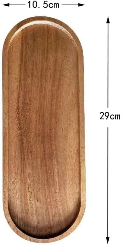Bandejas de servir madeira 11,5x4 polegadas placas de charcutaria ovais madeira 11,5" x 4"_2 pacote - Imagem 3 de 4