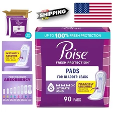 Women’s Incontinence Pads 2 Pack White Odor-Control, Zero Leak, Rapid Absorption