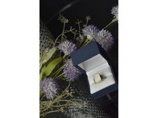 925 Sterling Silver Mother of Pearl Ring Size 6.5