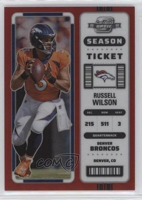 2022 Panini Contenders Optic Season Ticket Red Prizm 13/175 Russell Wilson 12tf