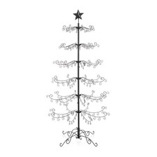 Ornament Display Stand - 6' Black Wrought Iron Christmas Tree Ornament Holder